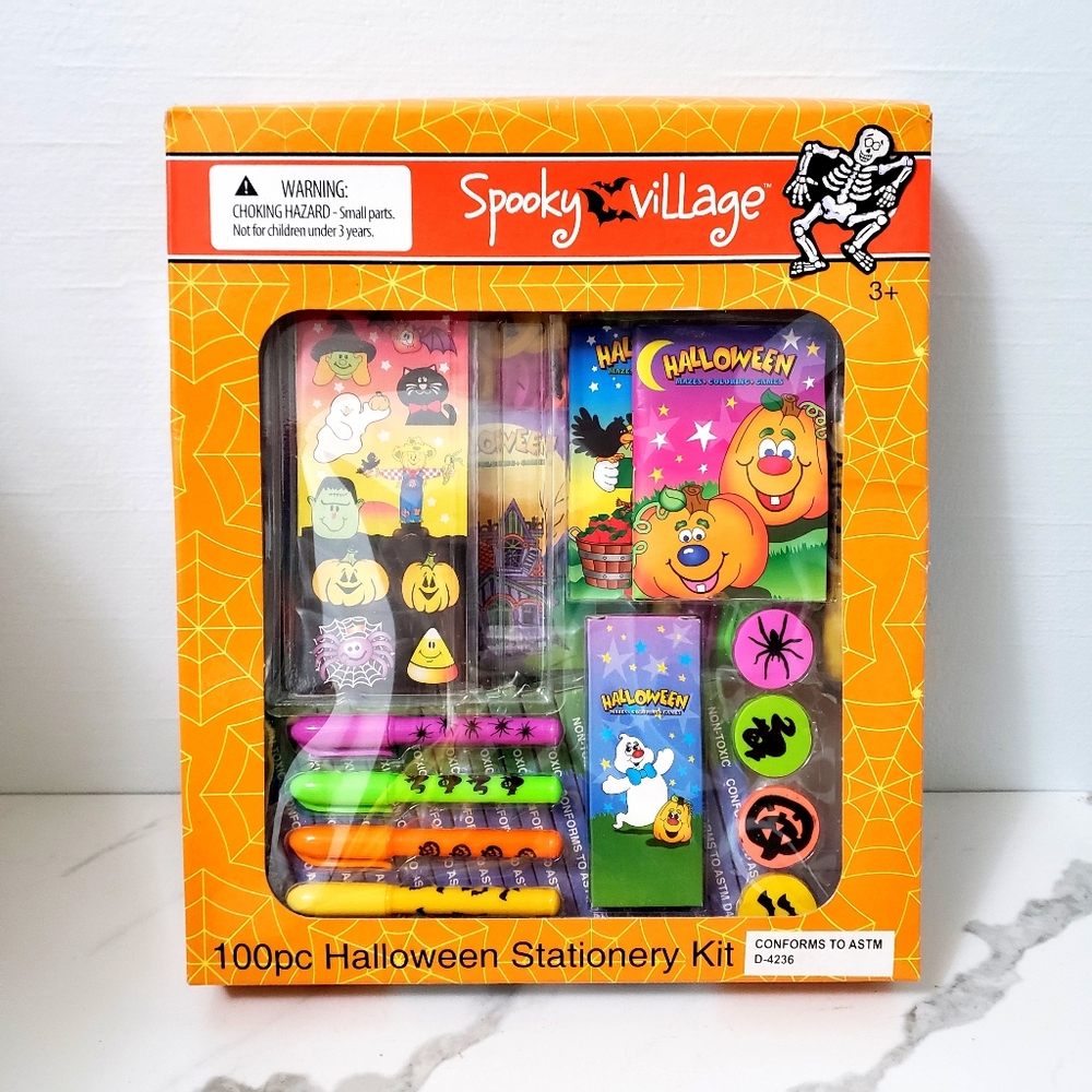 Halloween 100 piece Stationery Kit art crafts classroom teachers stickers Fall